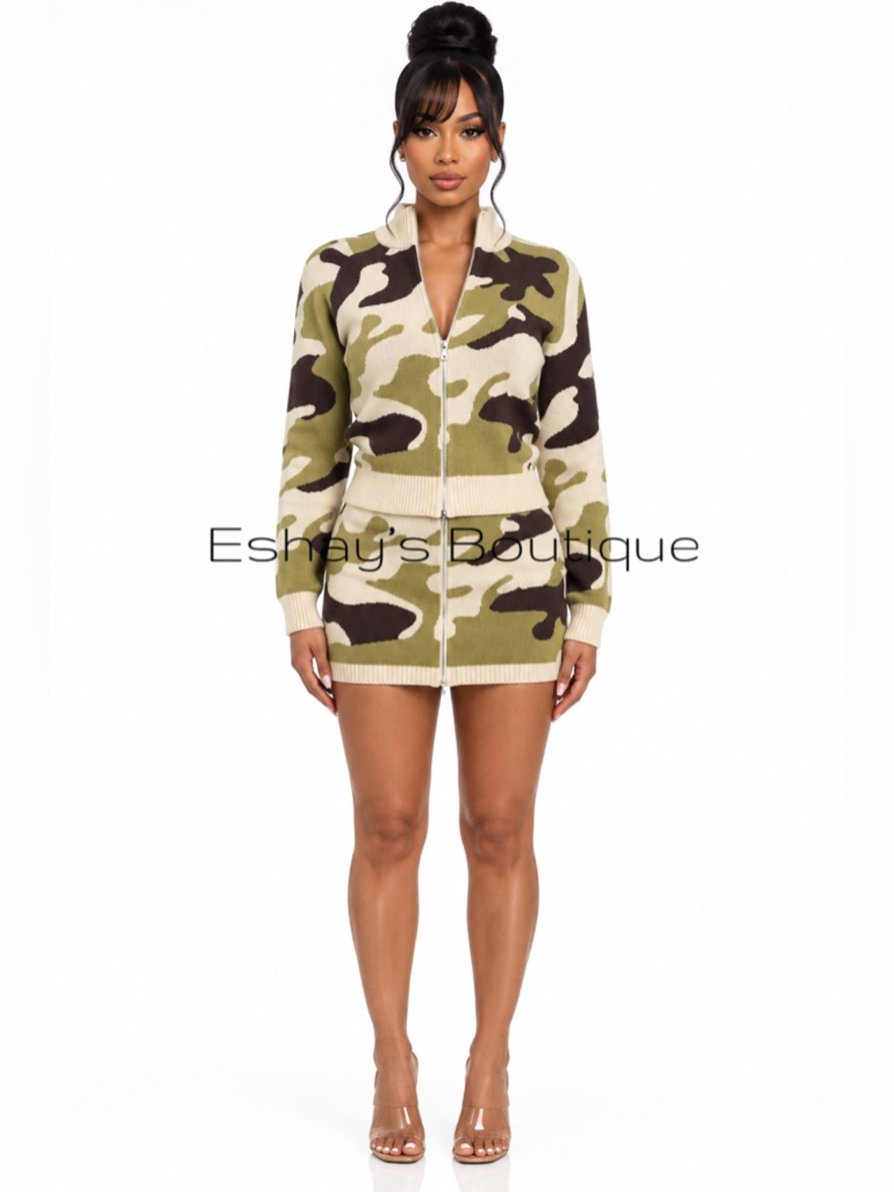 Army Sweater Skirt Set 👌